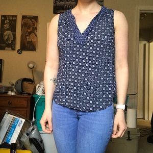 Floral tie-front tank top